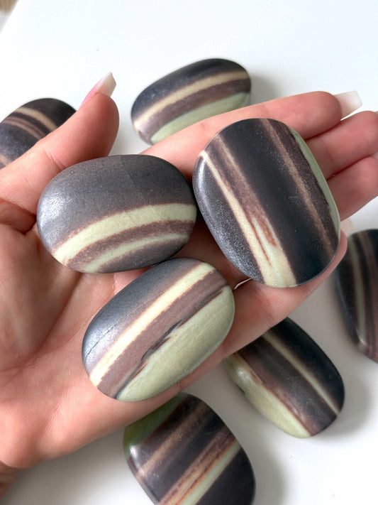 Purple Robe Jade Palm Stone