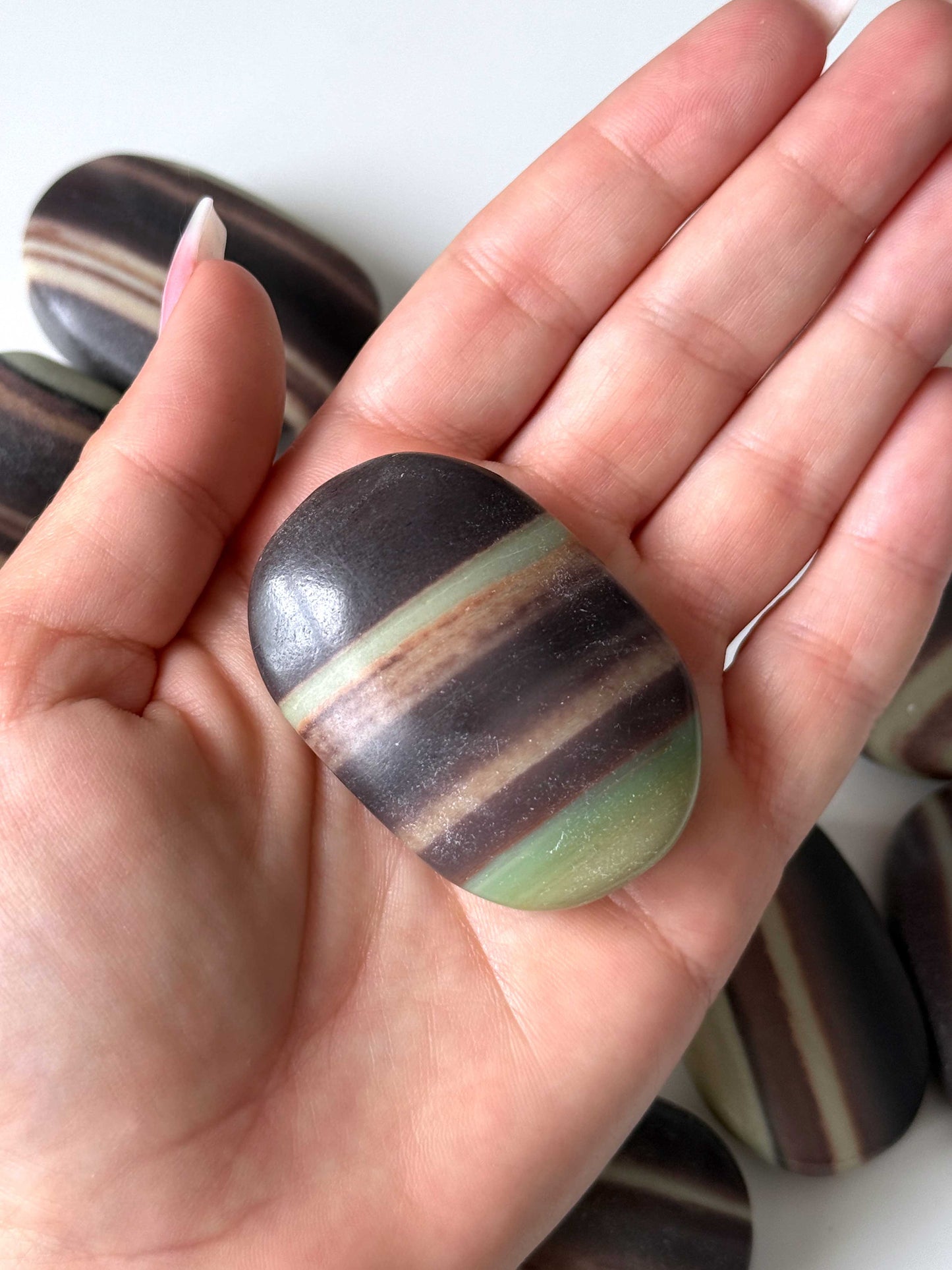 Purple Robe Jade Palm Stone
