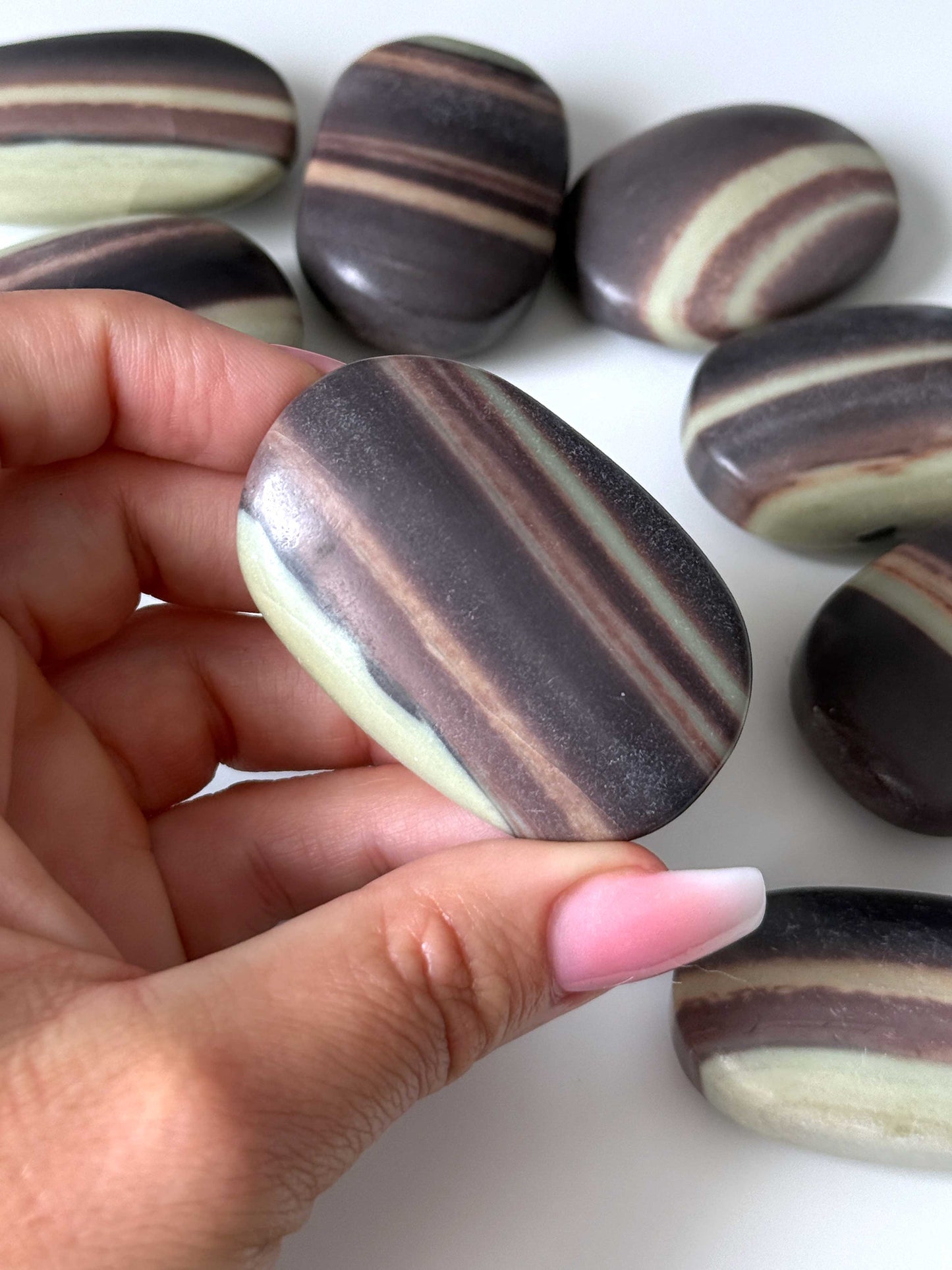 Purple Robe Jade Palm Stone