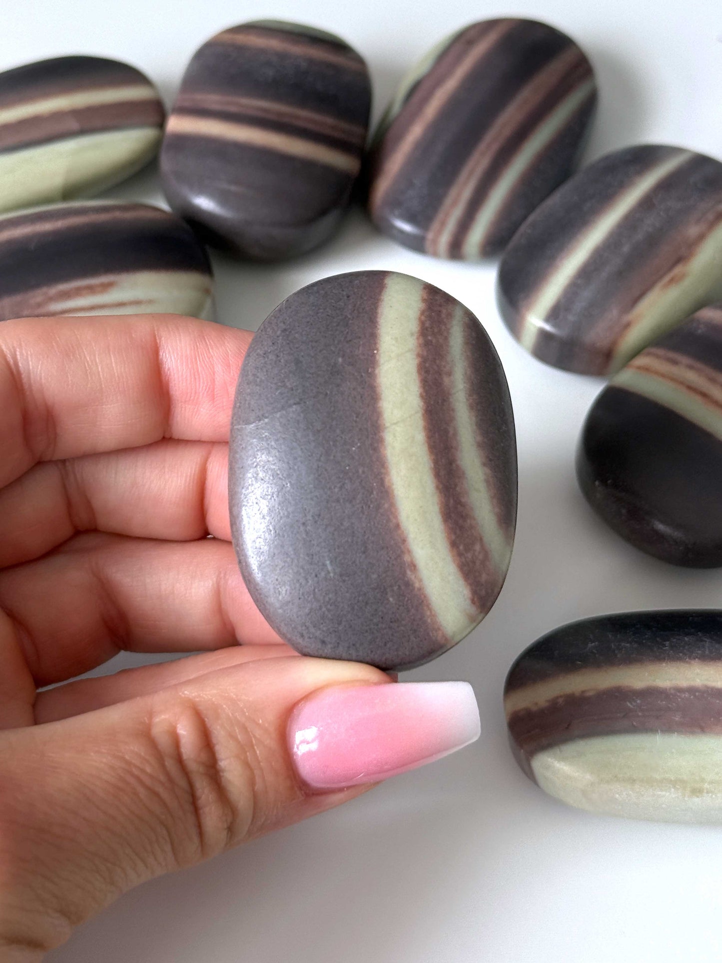 Purple Robe Jade Palm Stone