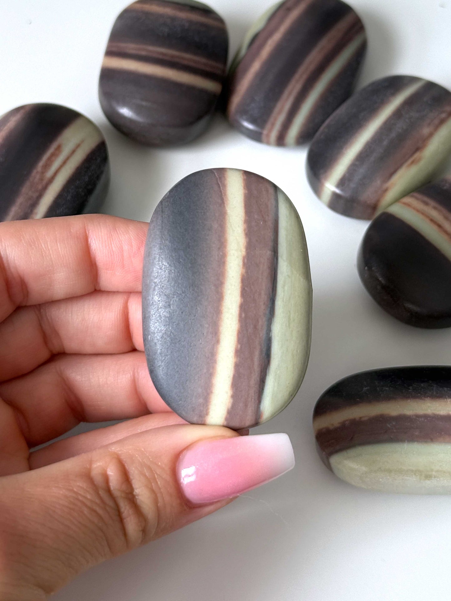 Purple Robe Jade Palm Stone