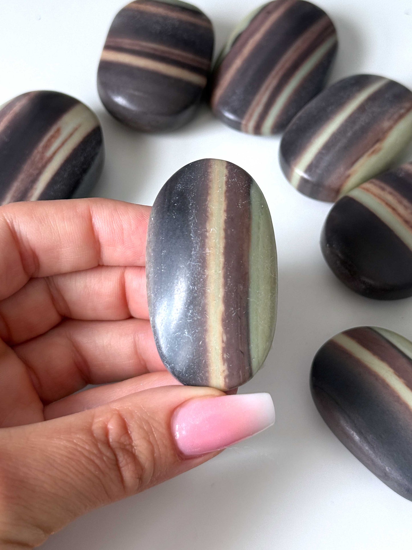Purple Robe Jade Palm Stone