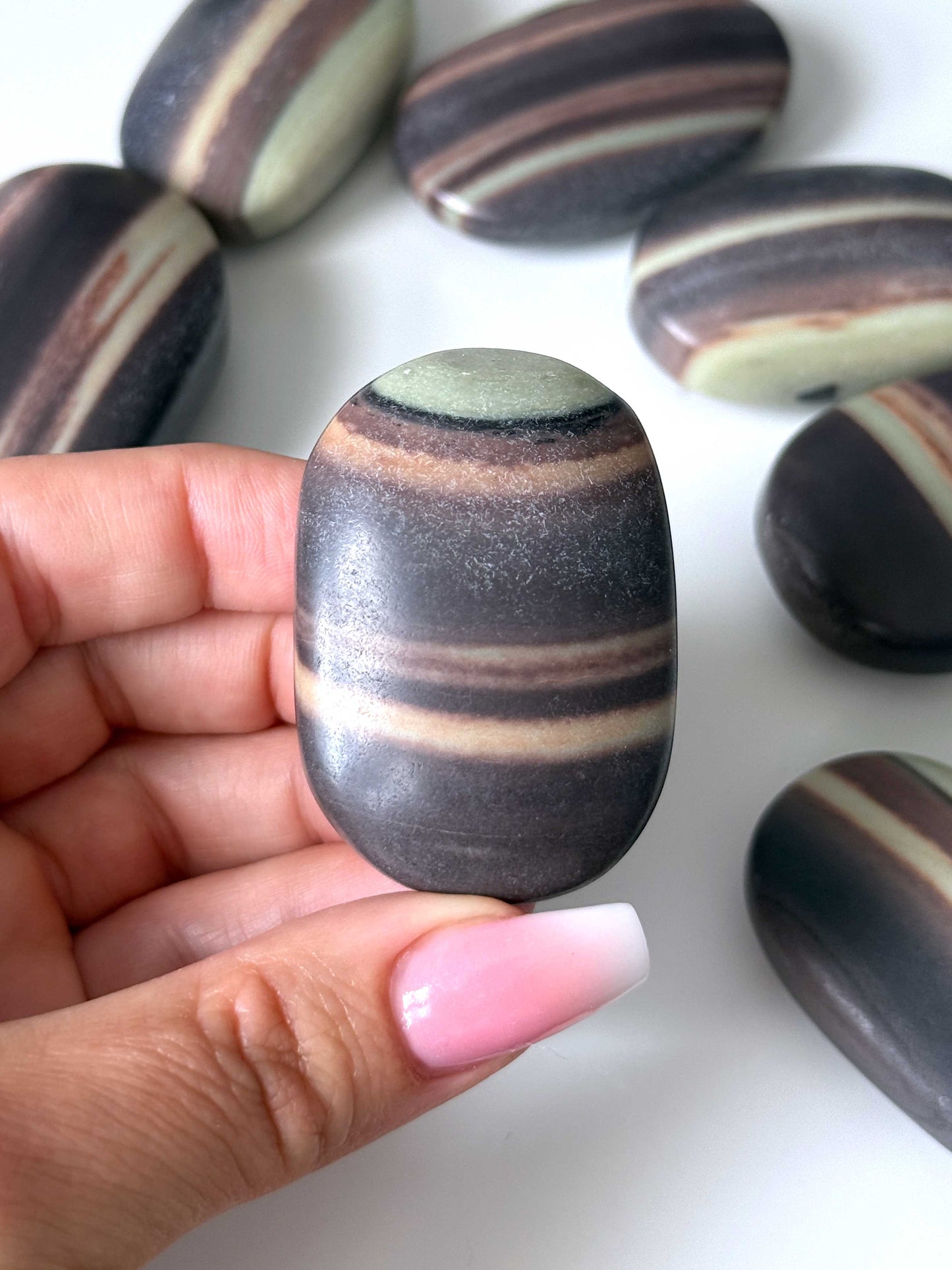 Purple Robe Jade Palm Stone