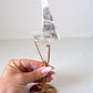 Clear Quartz Lightning Bolt on Stand