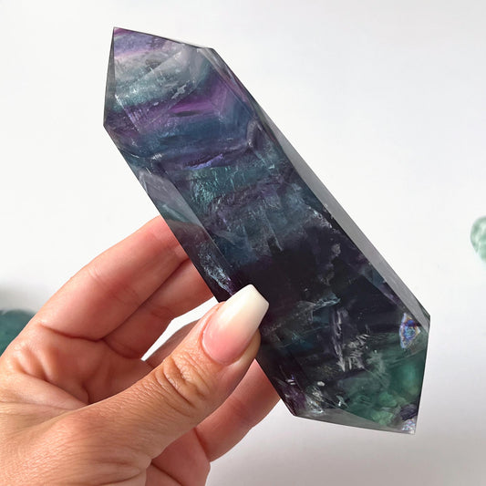 Rainbow Fluorite Double Terminated Wand