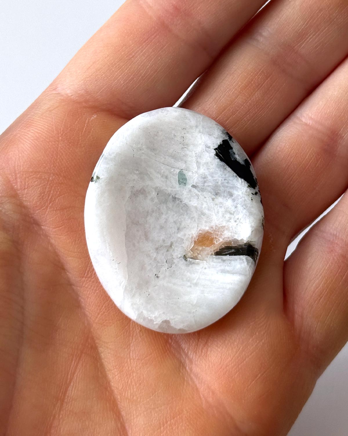 Rainbow Moonstone with Sunstone Worry Stone
