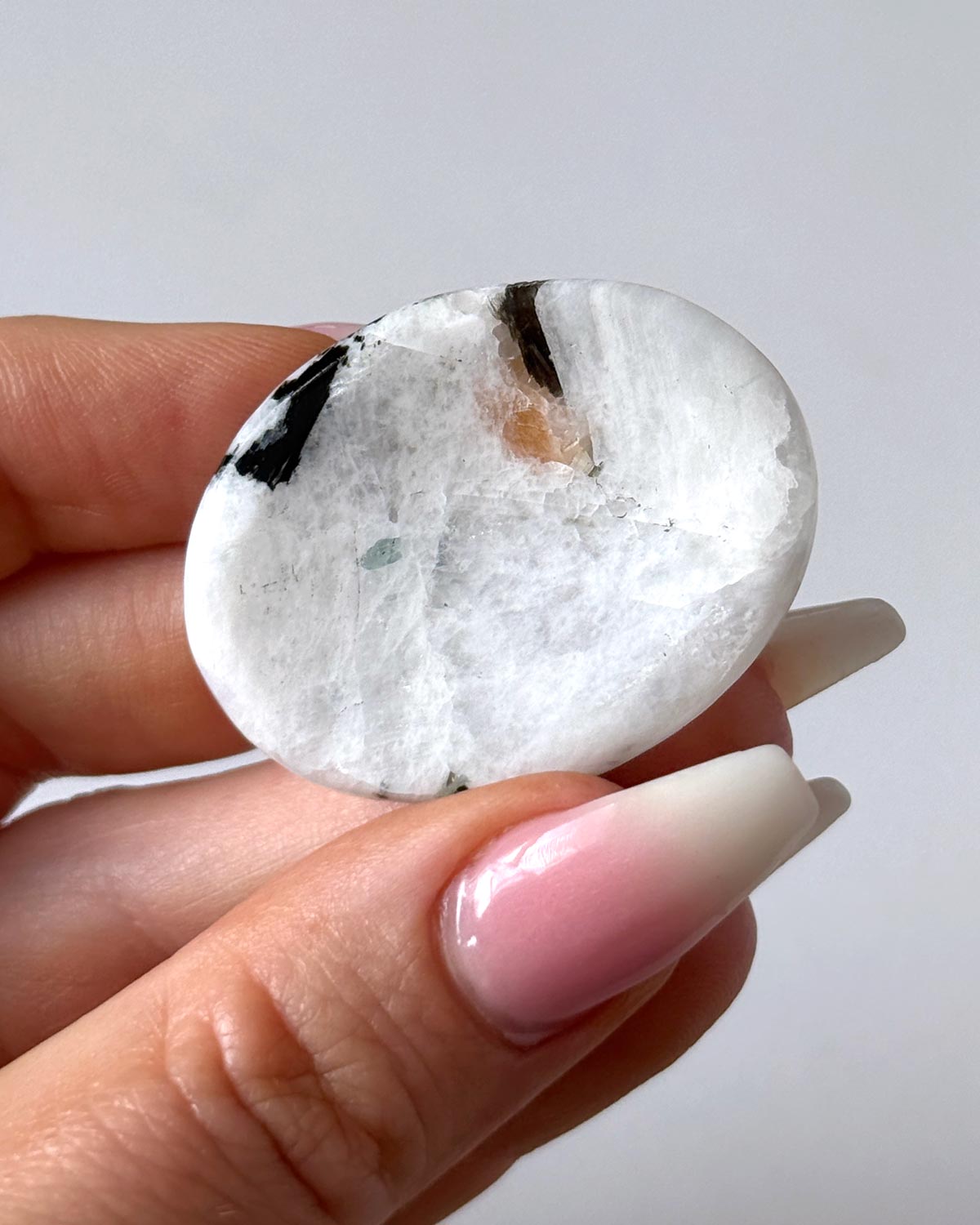 Rainbow Moonstone with Sunstone Worry Stone