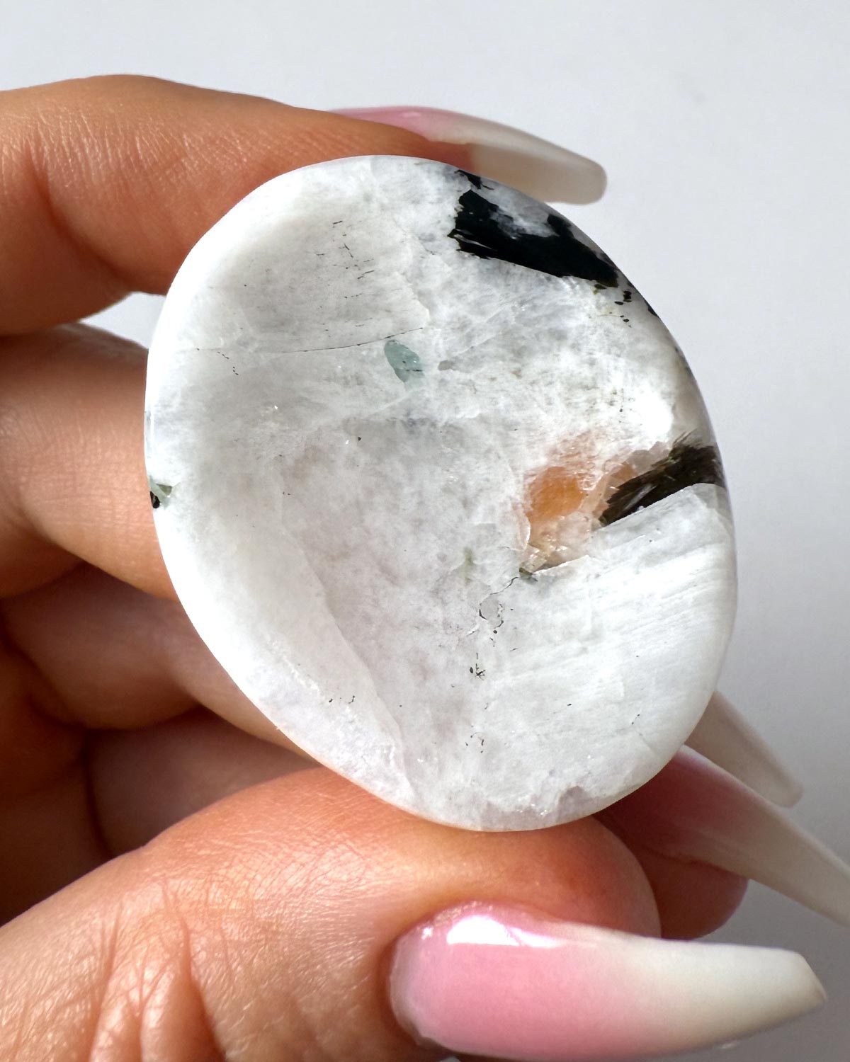 Rainbow Moonstone with Sunstone Worry Stone
