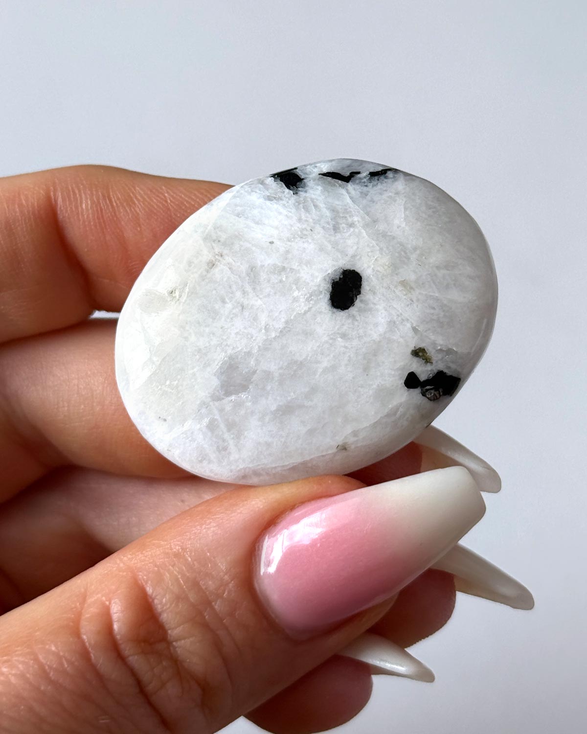 Rainbow Moonstone with Sunstone Worry Stone