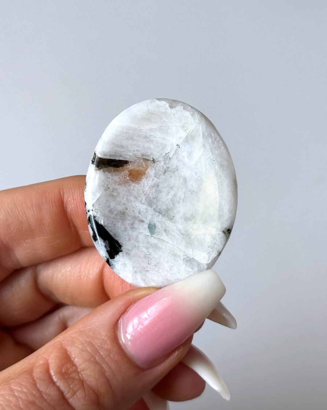 Rainbow Moonstone with Sunstone Worry Stone
