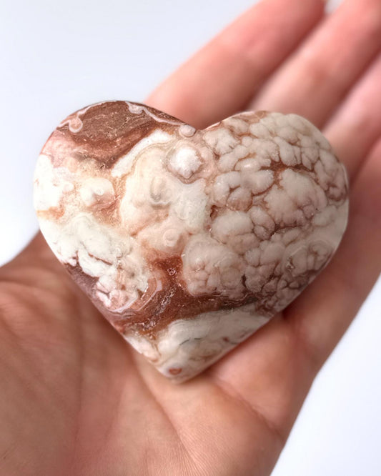 Red Banded Calcite Heart