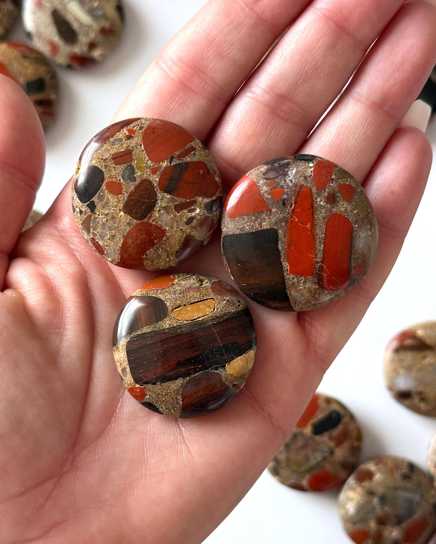 Red Jasper Conglomerate Coin