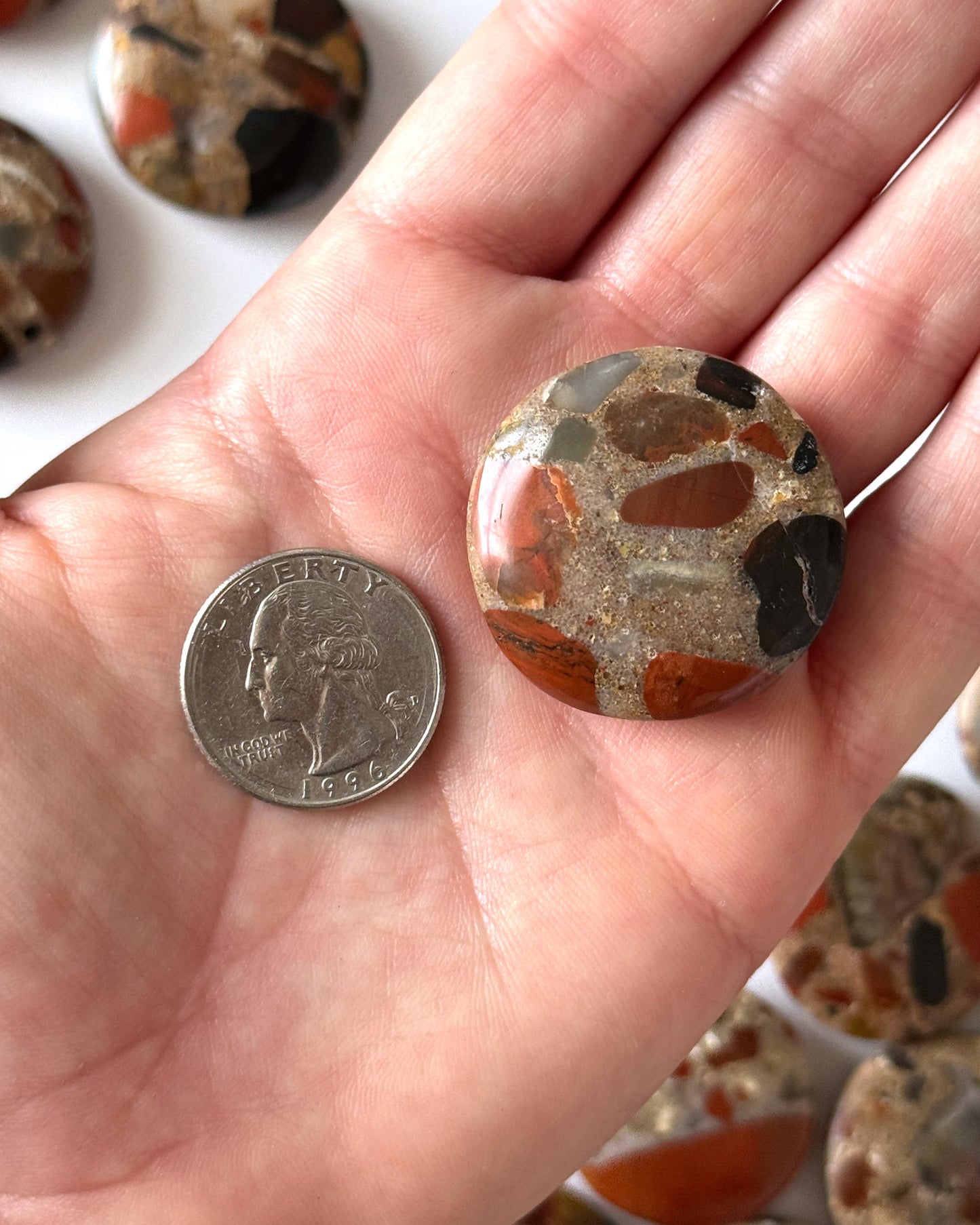 Red Jasper Conglomerate Coin