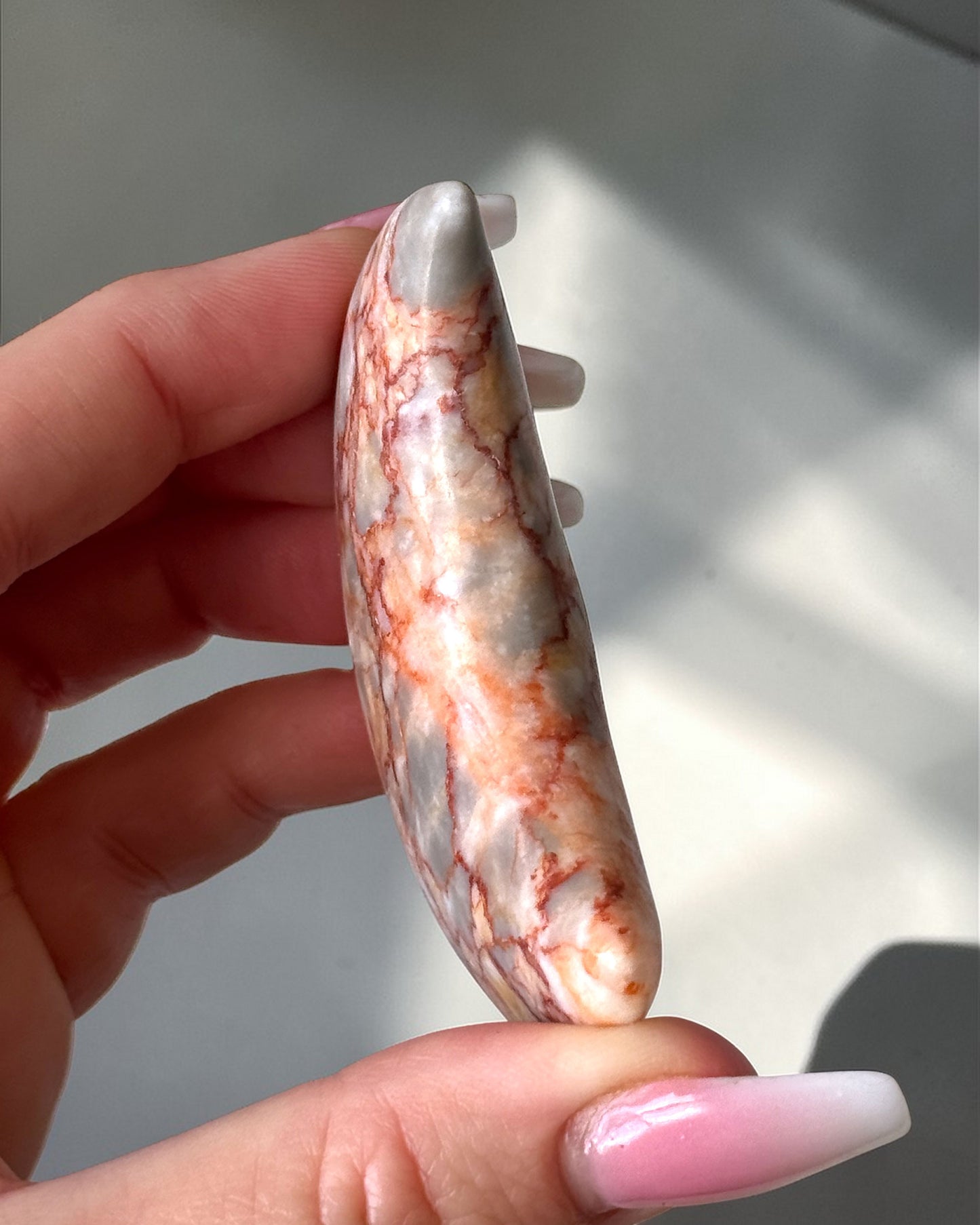 Red Net Jasper Crescent Moon