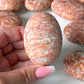 Red Net Jasper Palm Stone