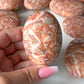 Red Net Jasper Palm Stone
