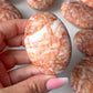 Red Net Jasper Palm Stone