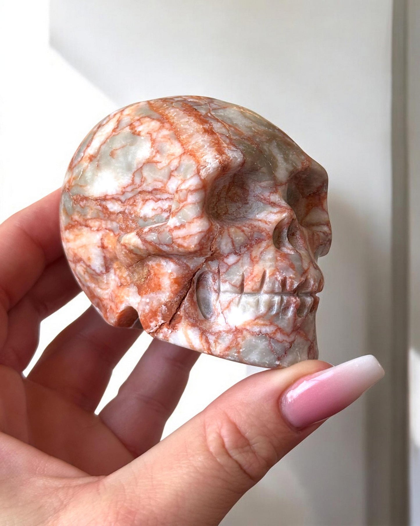 Red Net Jasper Skull