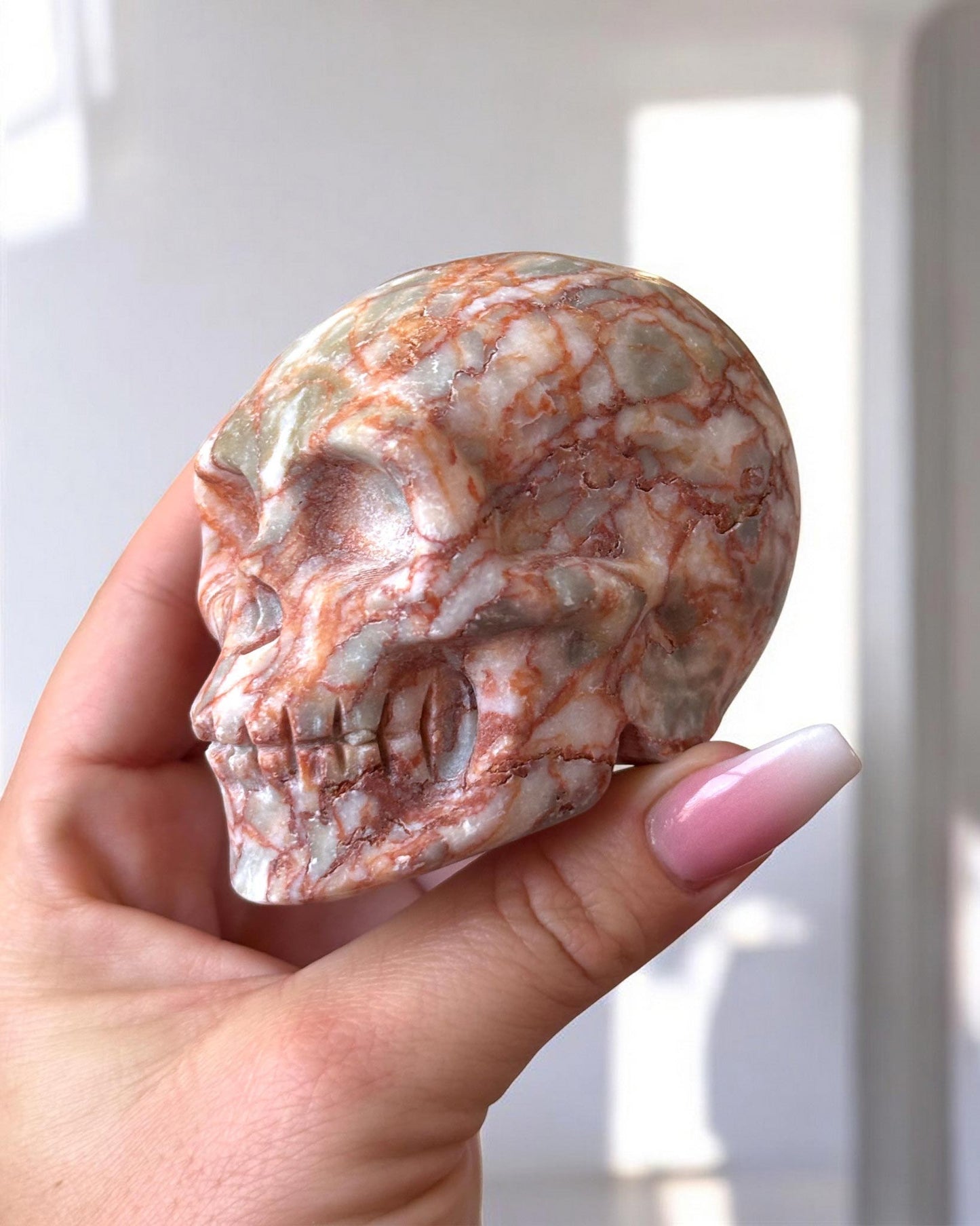 Red Net Jasper Skull