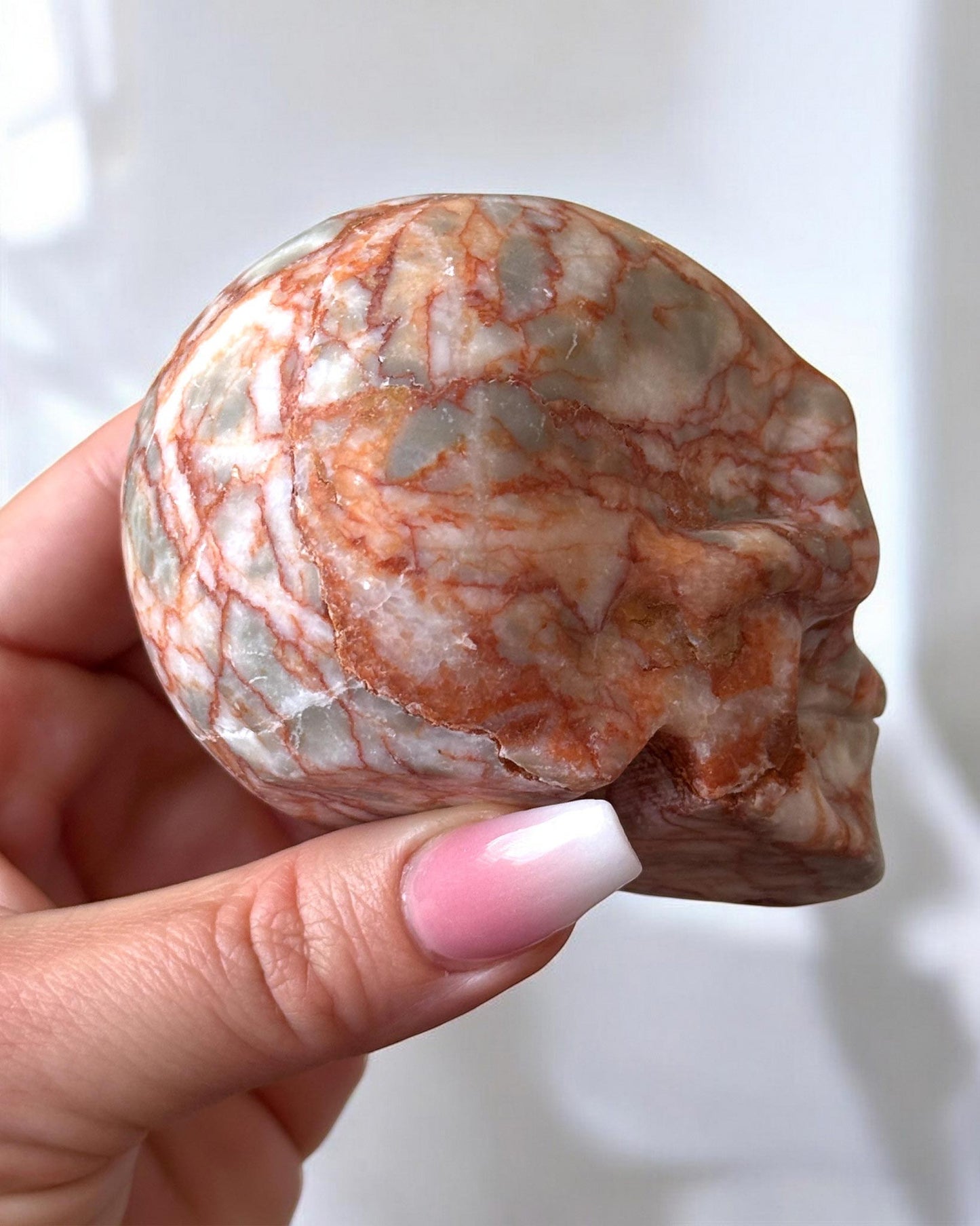 Red Net Jasper Skull