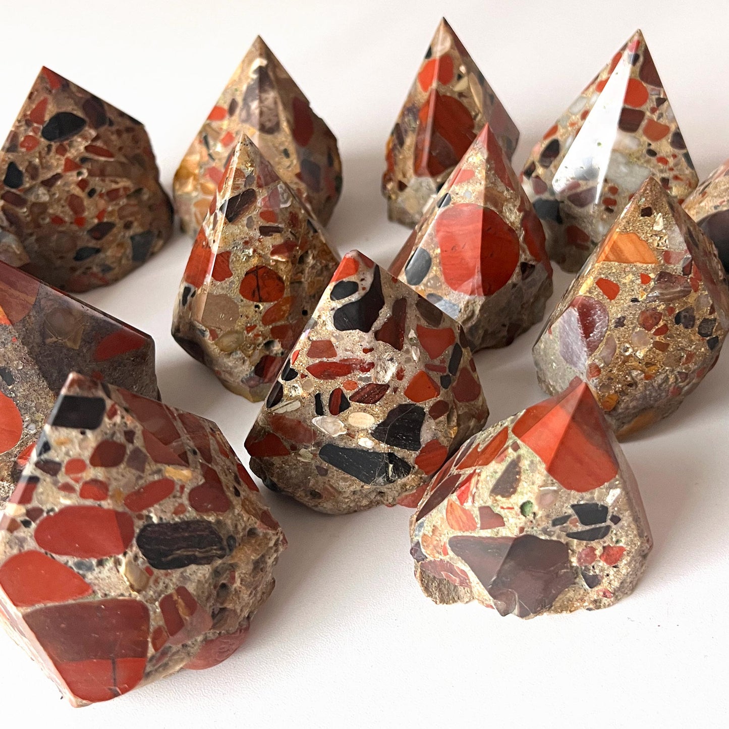 Red Jasper Conglomerate Top Polished Point