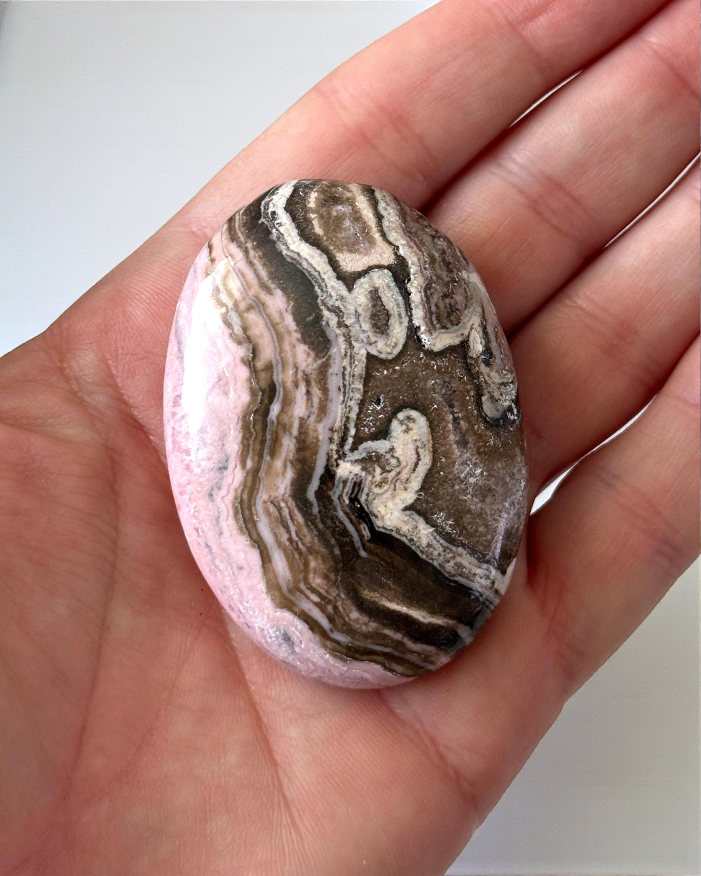 Rhodochrosite Palm Stone