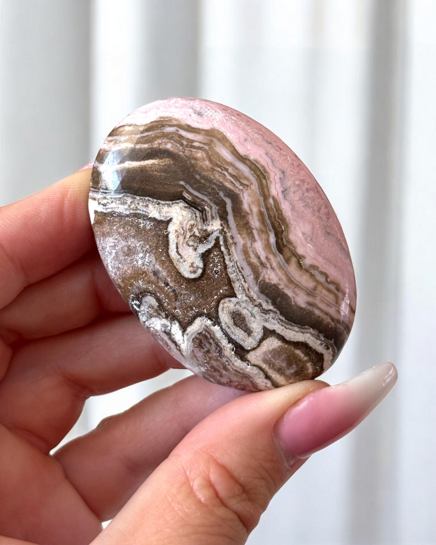 Rhodochrosite Palm Stone
