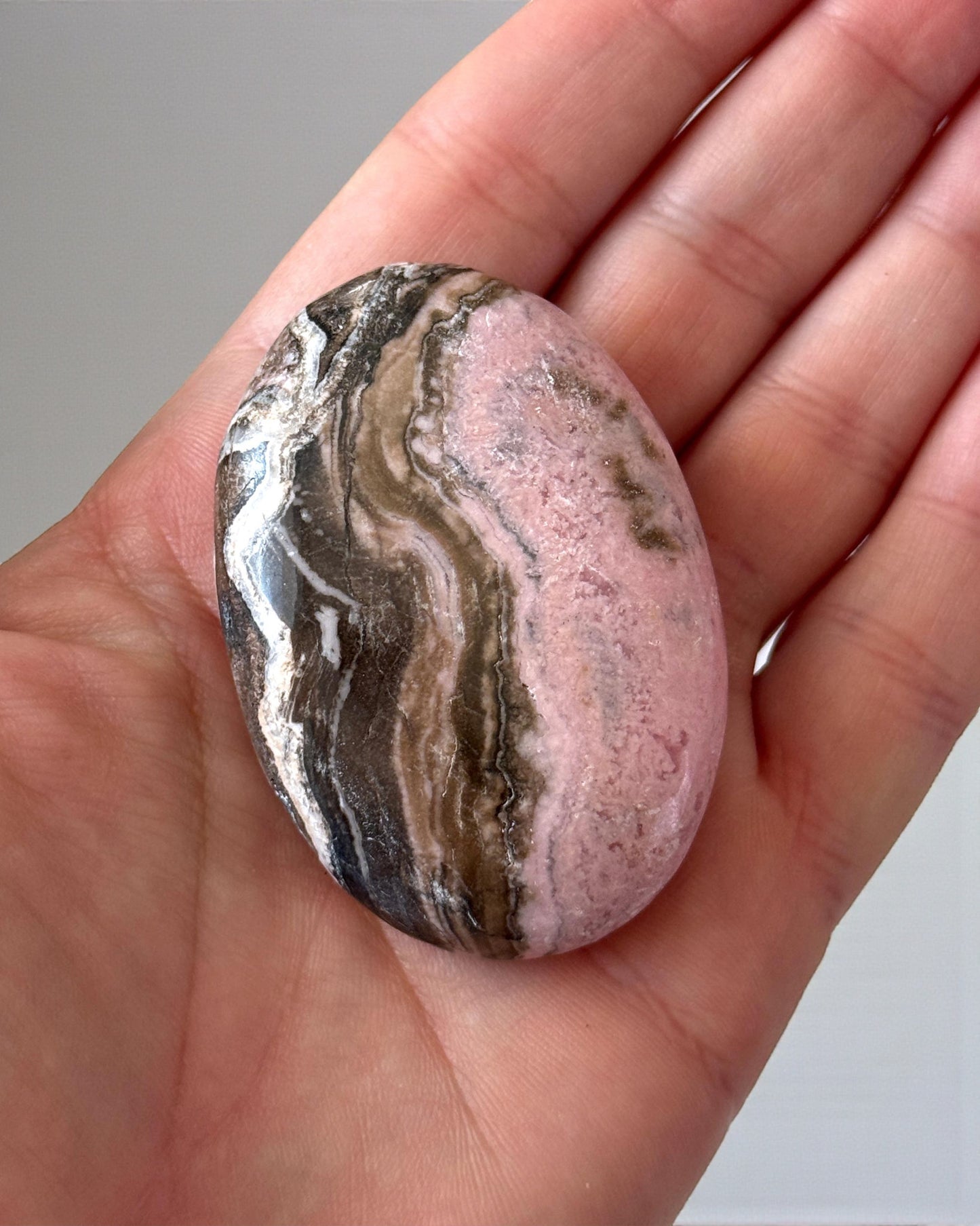 Rhodochrosite Palm Stone