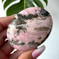 Rhodochrosite with Quartz Palm Stone