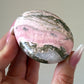 Rhodochrosite with Quartz Palm Stone