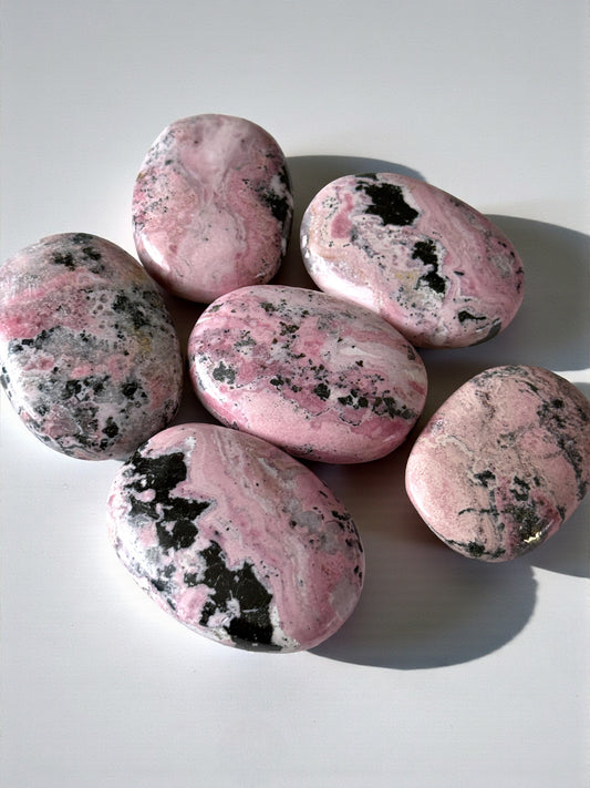 Peruvian Rhodonite with Hematite Palm Stone
