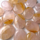 Rose Quartz Golden Healer Palm Stone