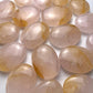 Rose Quartz Golden Healer Palm Stone
