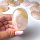 Rose Quartz Golden Healer Palm Stone
