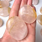 Rose Quartz Golden Healer Palm Stone