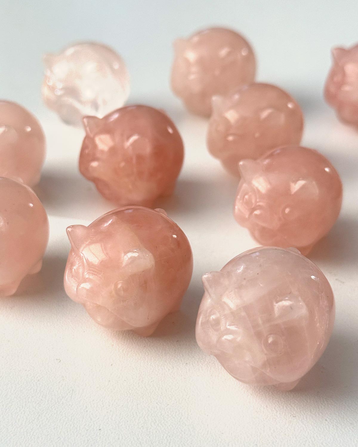 Rose Quartz Pig Carving