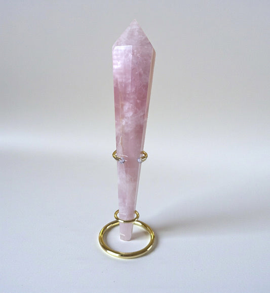Rose Quartz Wand on Stand