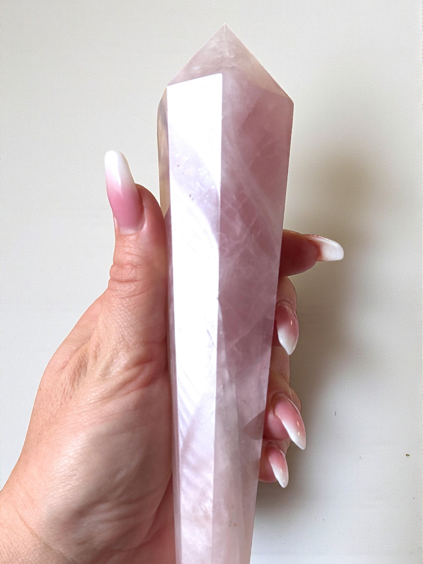 Rose Quartz Wand on Stand