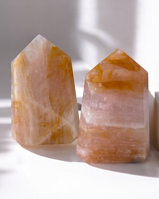 Rose Quartz Golden Healer Tower