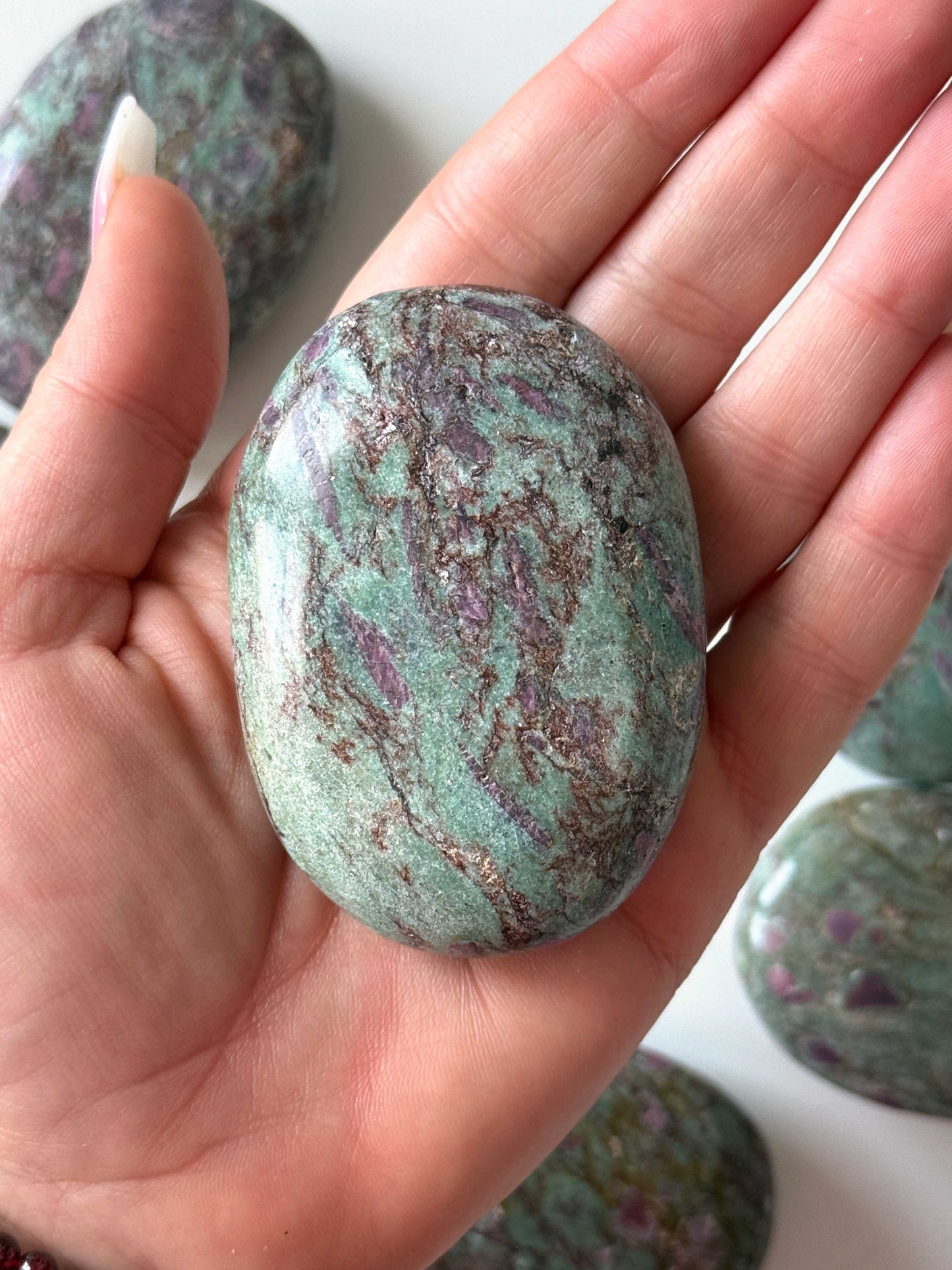 Earthy Ruby Fuchsite Palm Stone