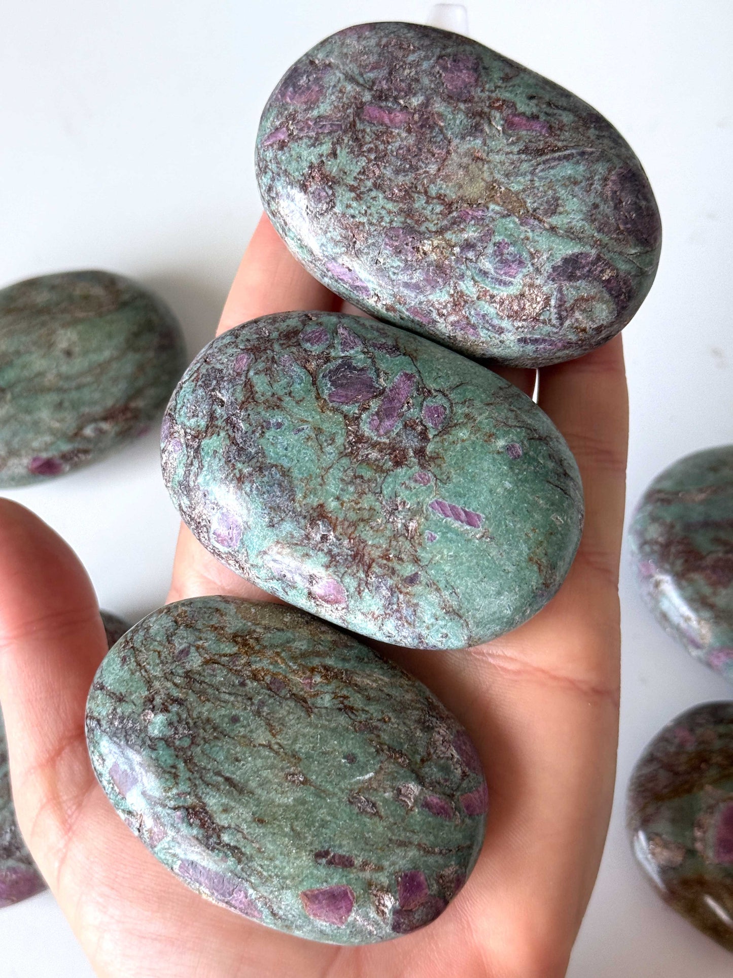 Earthy Ruby Fuchsite Palm Stone