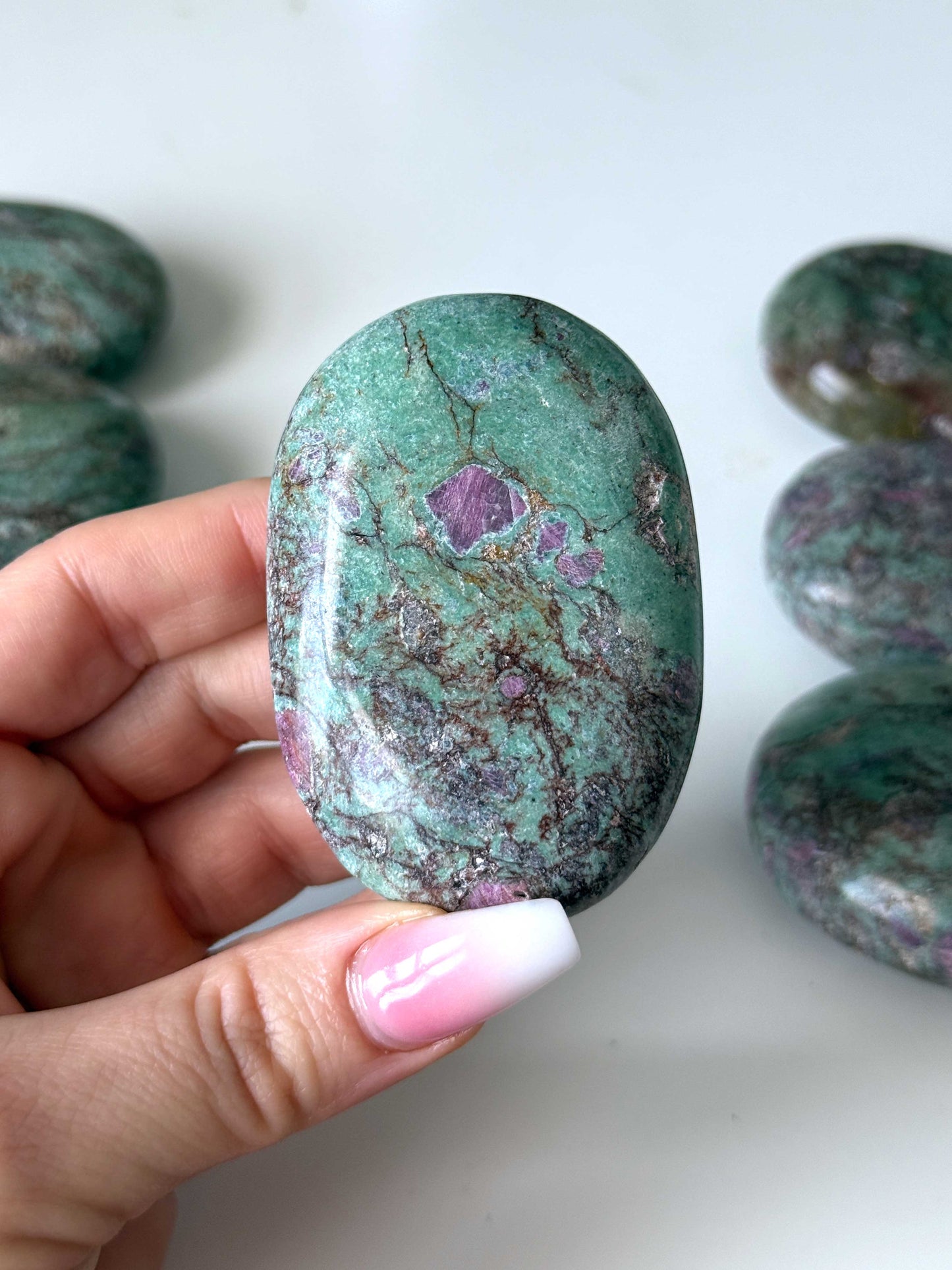 Earthy Ruby Fuchsite Palm Stone