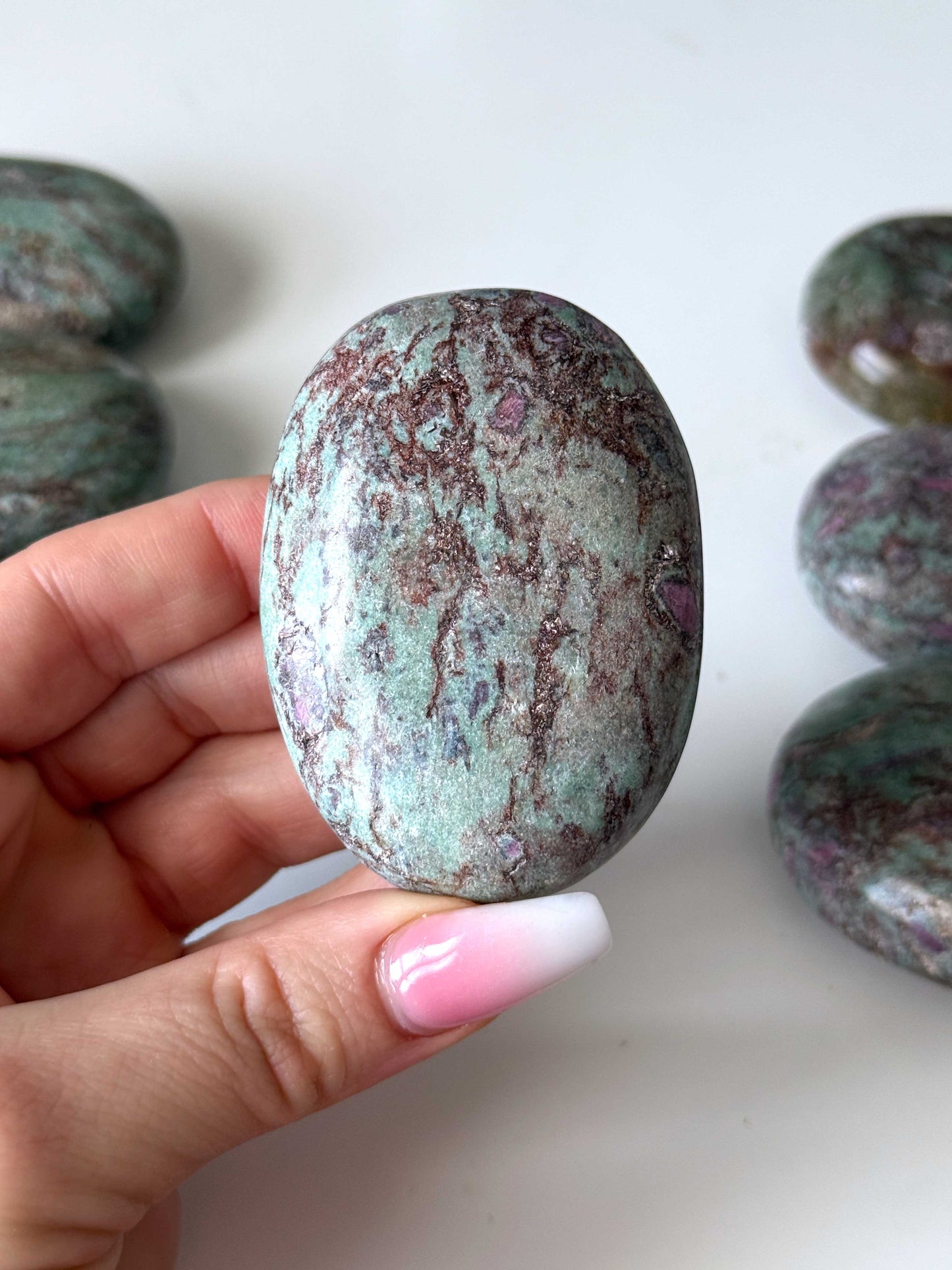 Earthy Ruby Fuchsite Palm Stone