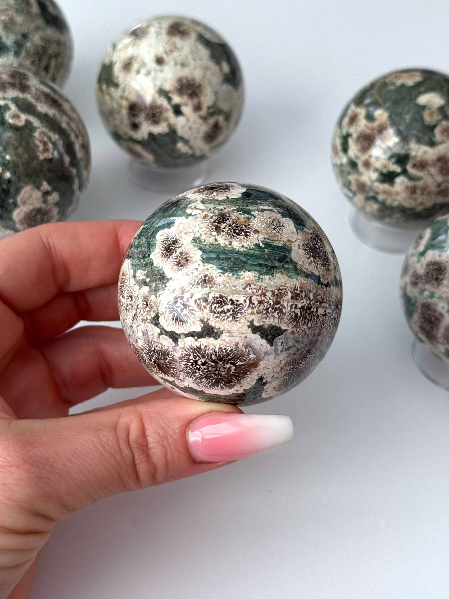 Green Sakura Jasper Sphere 52mm