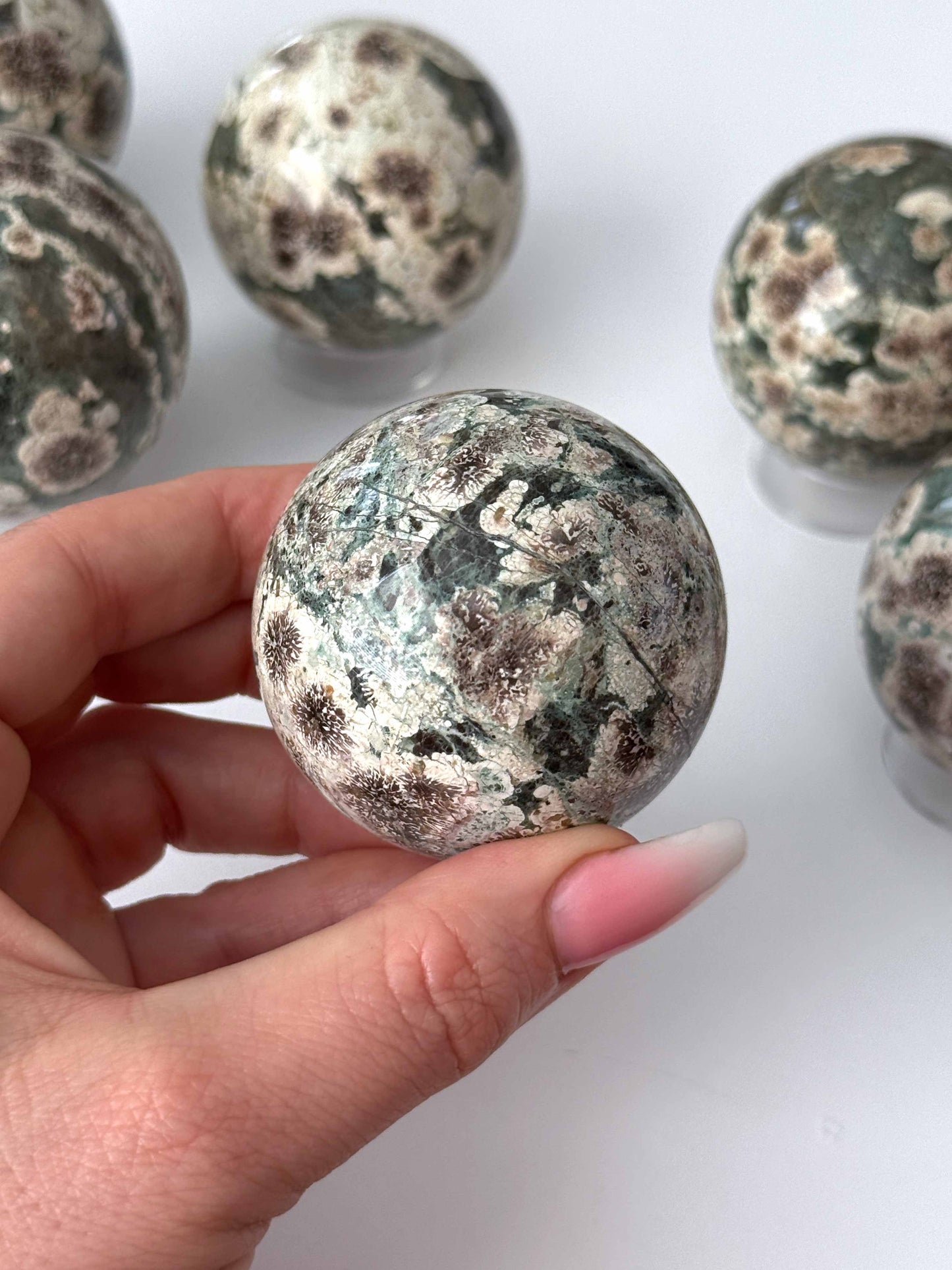Green Sakura Jasper Sphere 52mm