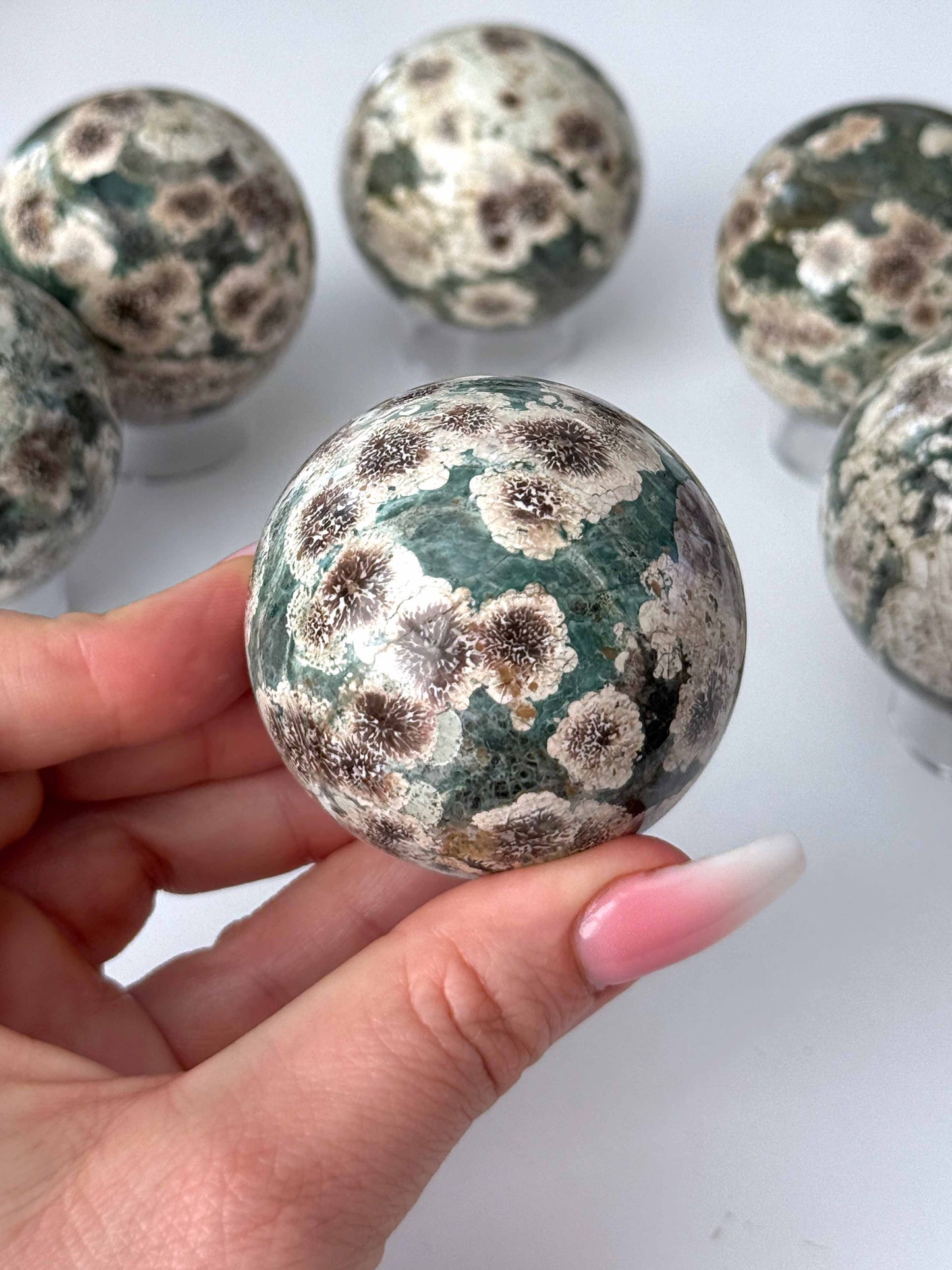 Green Sakura Jasper Sphere 52mm