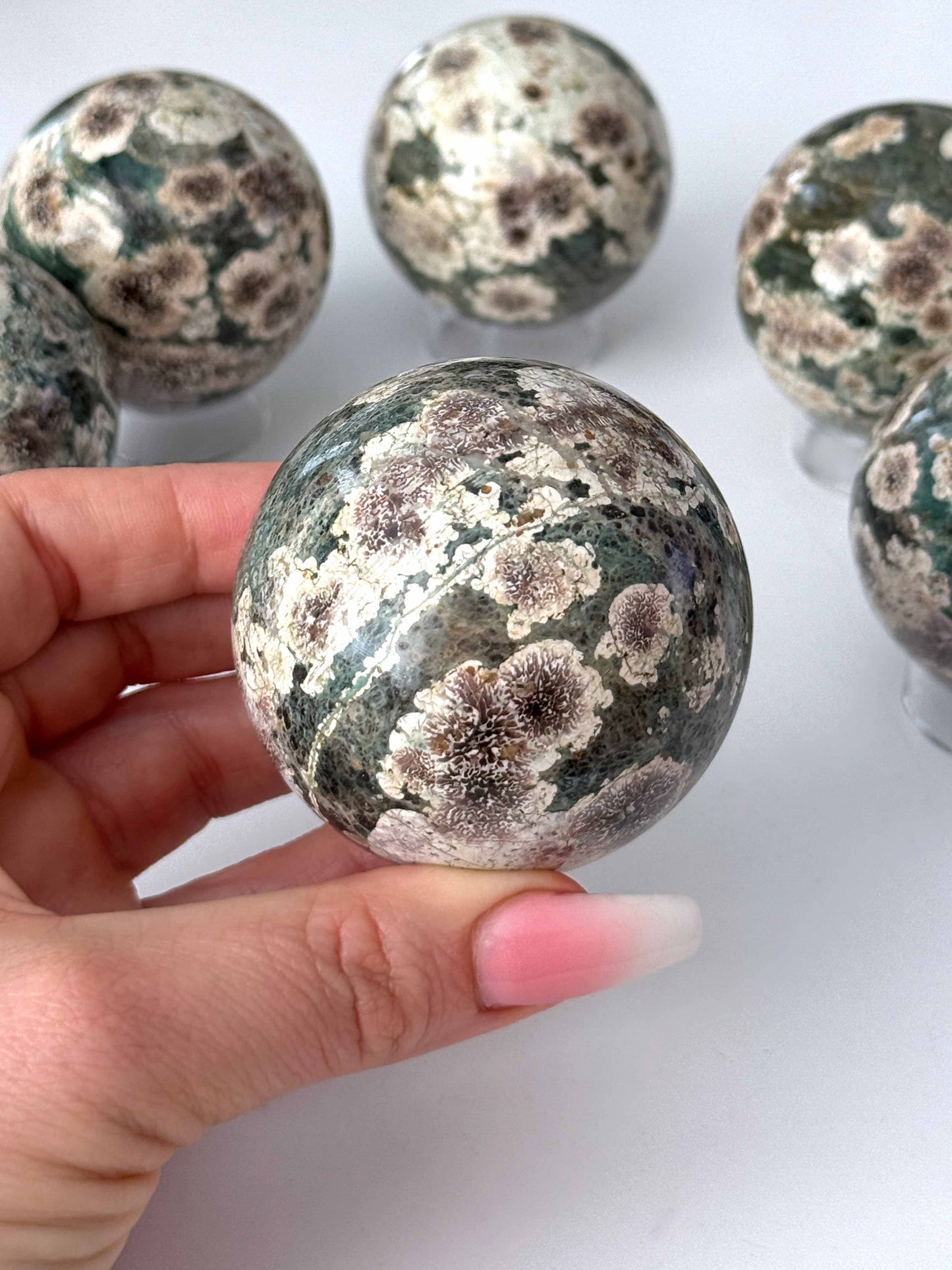 Green Sakura Jasper Sphere 52mm