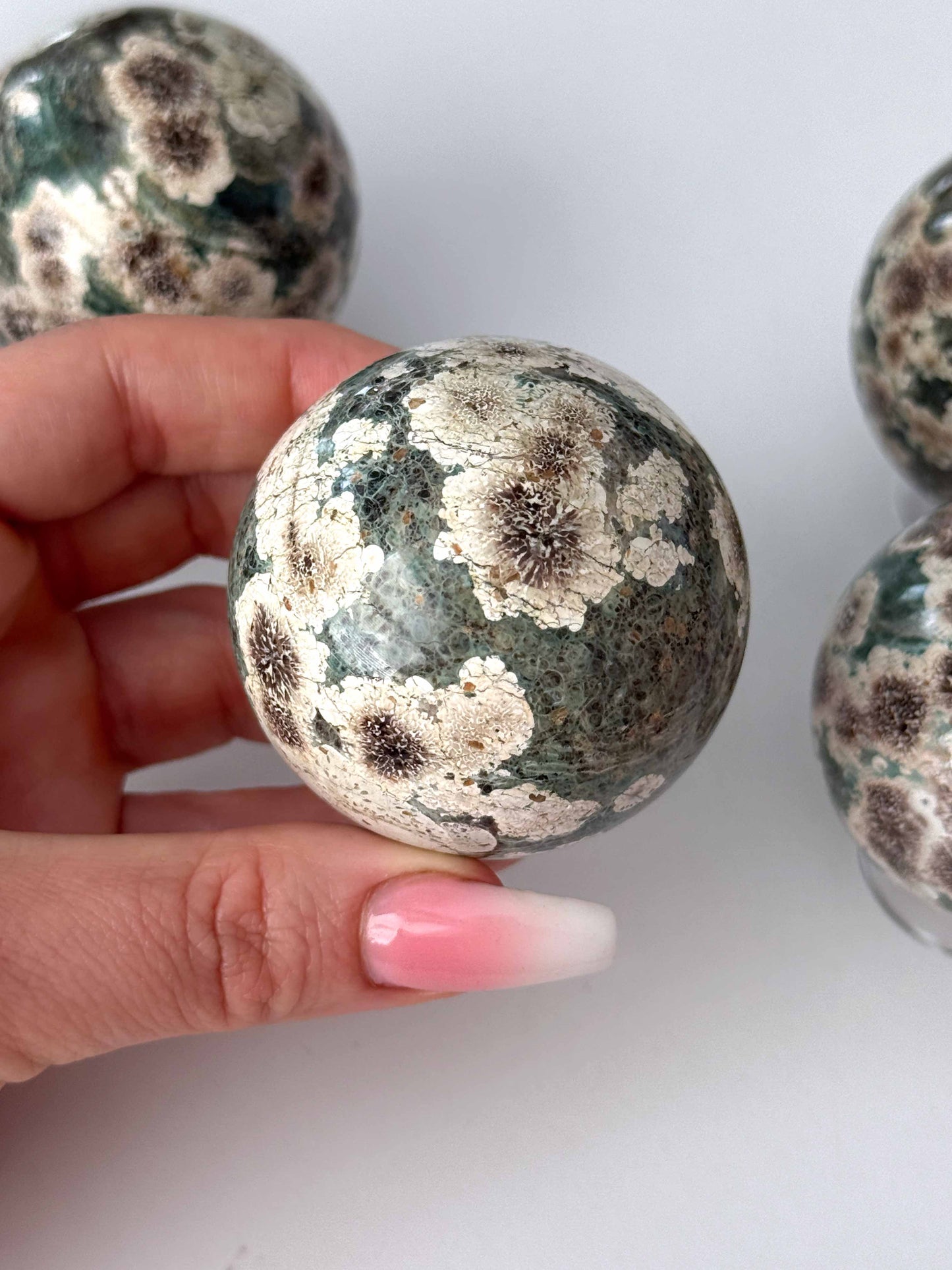 Green Sakura Jasper Sphere 52mm
