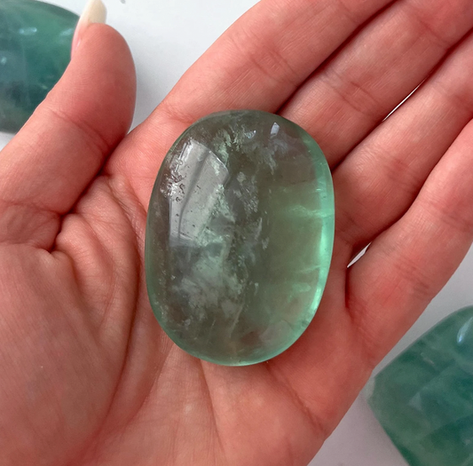 Green Fluorite Palm Stone