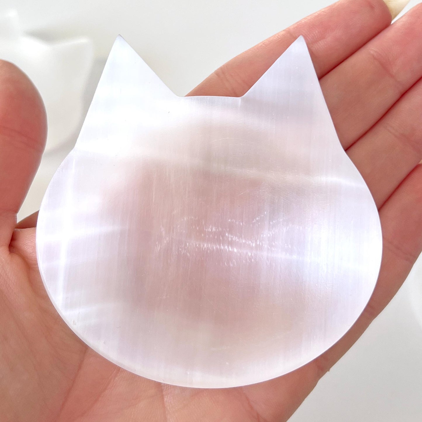 Selenite Kitty Dish